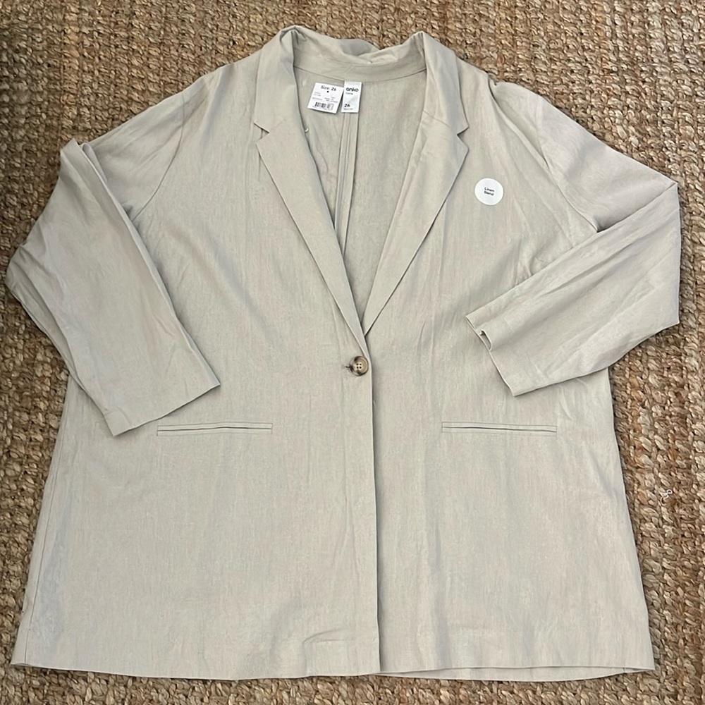 Light Beige Single-Button Blazer